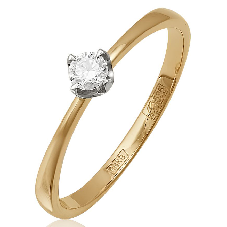 Кольцо, золото, бриллиант, 1-31-0160-101